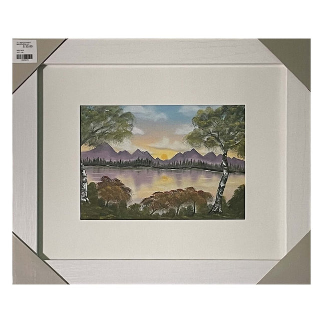 #77-1 REFLECTIONS framed print 8"x10" white frame / 5"x7" print