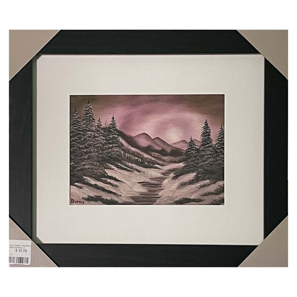 PURPLE WINTER STREAM 123-2 Framed Print 8"x10" black frame / 5"x7" print by MFB Studios LLC