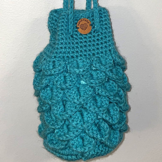 Dragon scale aqua handbag