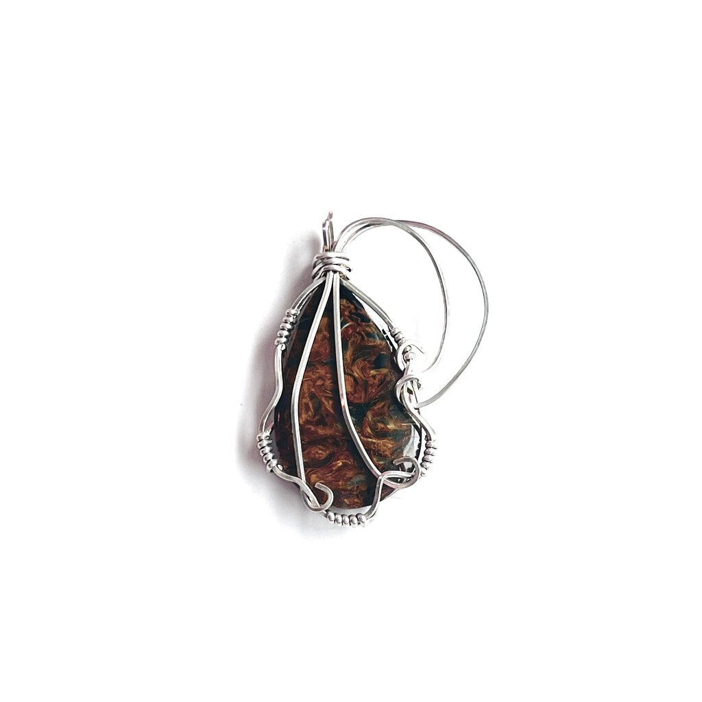 PIETERSITE Sterling Silver Wire Wrapped Pendant