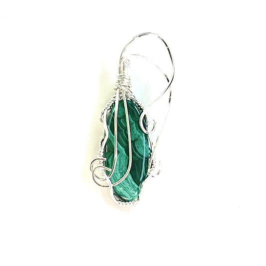 MALACHITE Sterling Silver Wire Wrapped Pendant