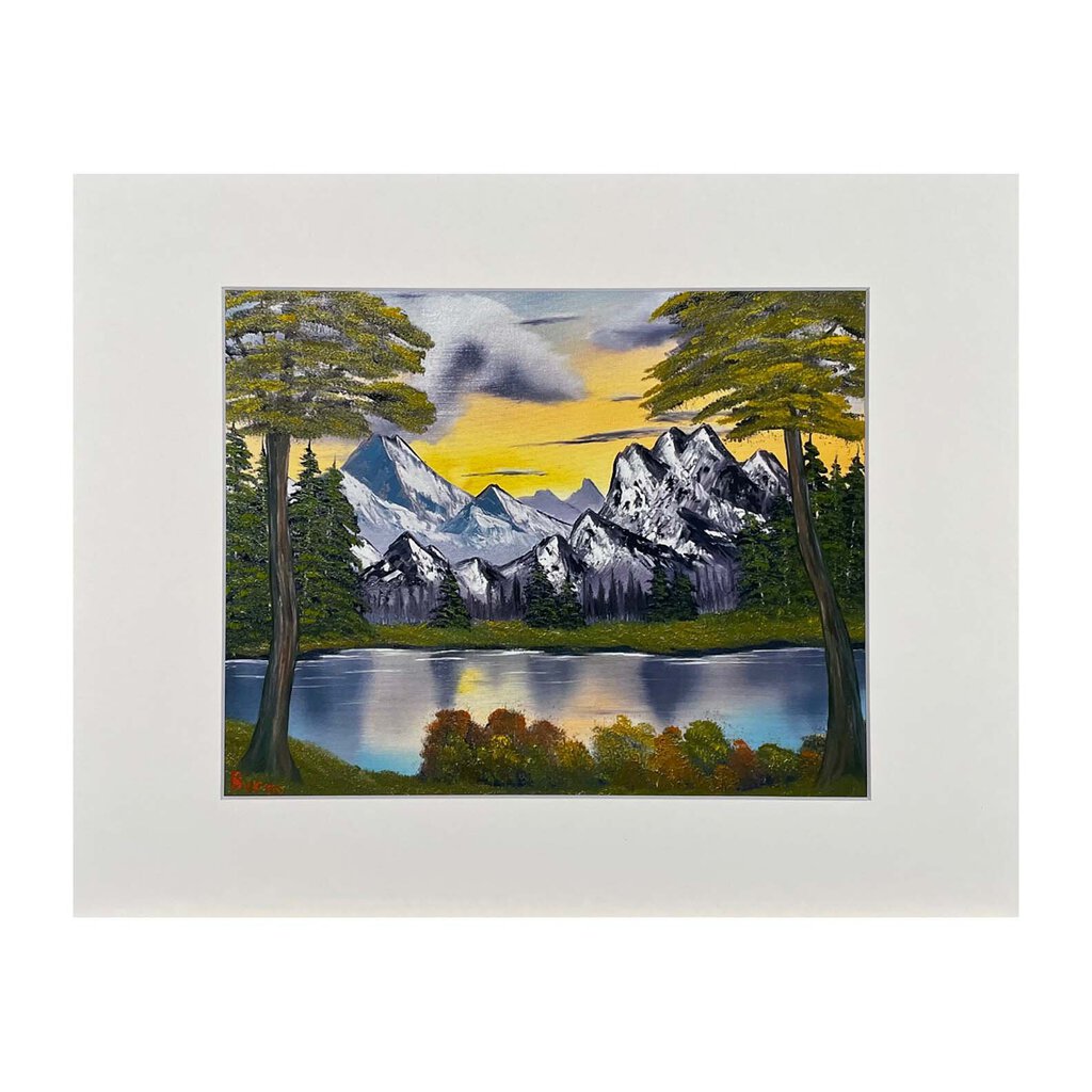 #54-1 SUNSET IN THE MOUNTAINS matted print
