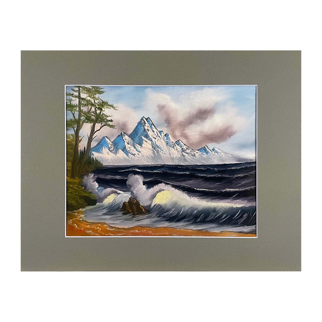 MOUNTAIN BY THE SEA 80-1 MATTED PRINT 11"x14" by MFB Studios LLC