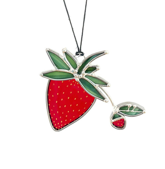 Strawberry Stained Glass Suncatcher