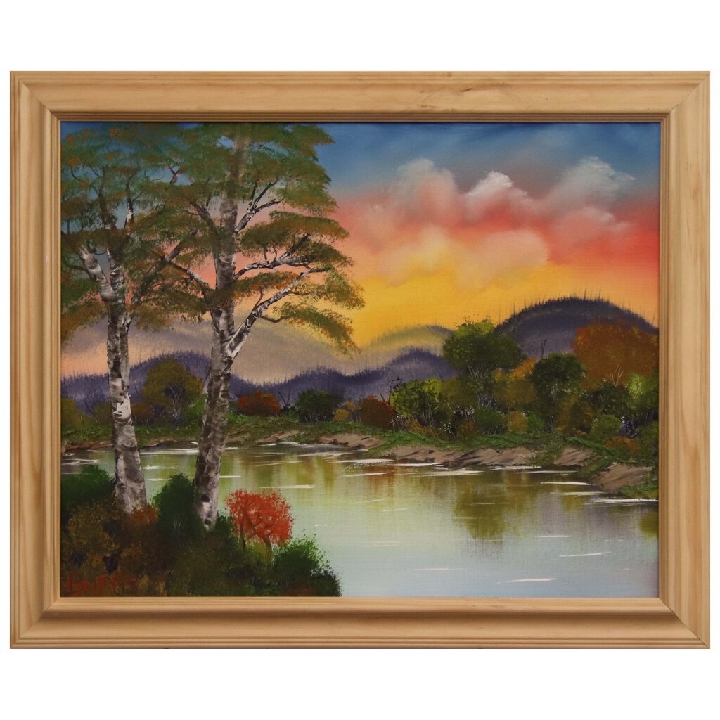 #7 Sunrise Hills original oil on canvas 16"x20" with a fancy wood frame