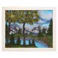 #62 Mountain River original oil on canvas 16"x20" with a white frame