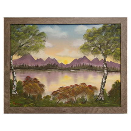 #77 Reflections original oil on canvas 18"x24" with a gray frame