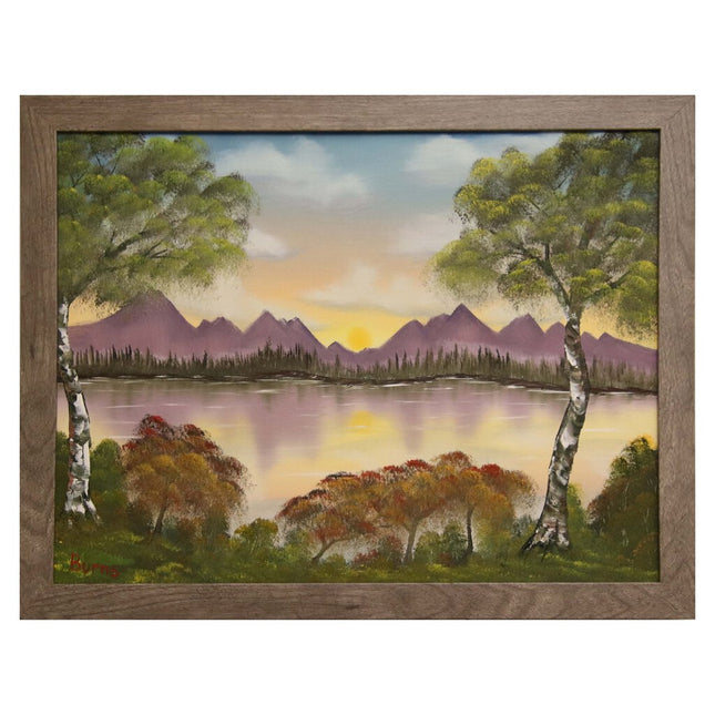 #77 Reflections original oil on canvas 18"x24" with a gray frame