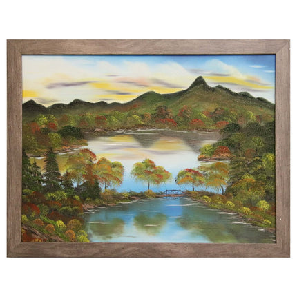#100 Mount Chocorua original oil on canvas 18"x24" with a gray frame
