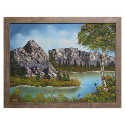 #108 The Cliffs original oil on canvas 18"x24" with a gray frame