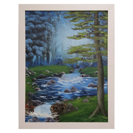 #36 Twilight Stream original oil on canvas 18"x24" with a white frame