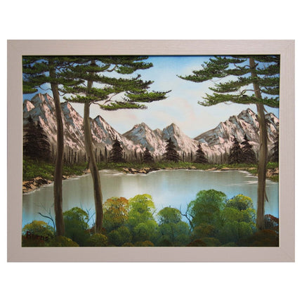 #134 Peaceful River original oil on canvas 18"x24" with a white frame