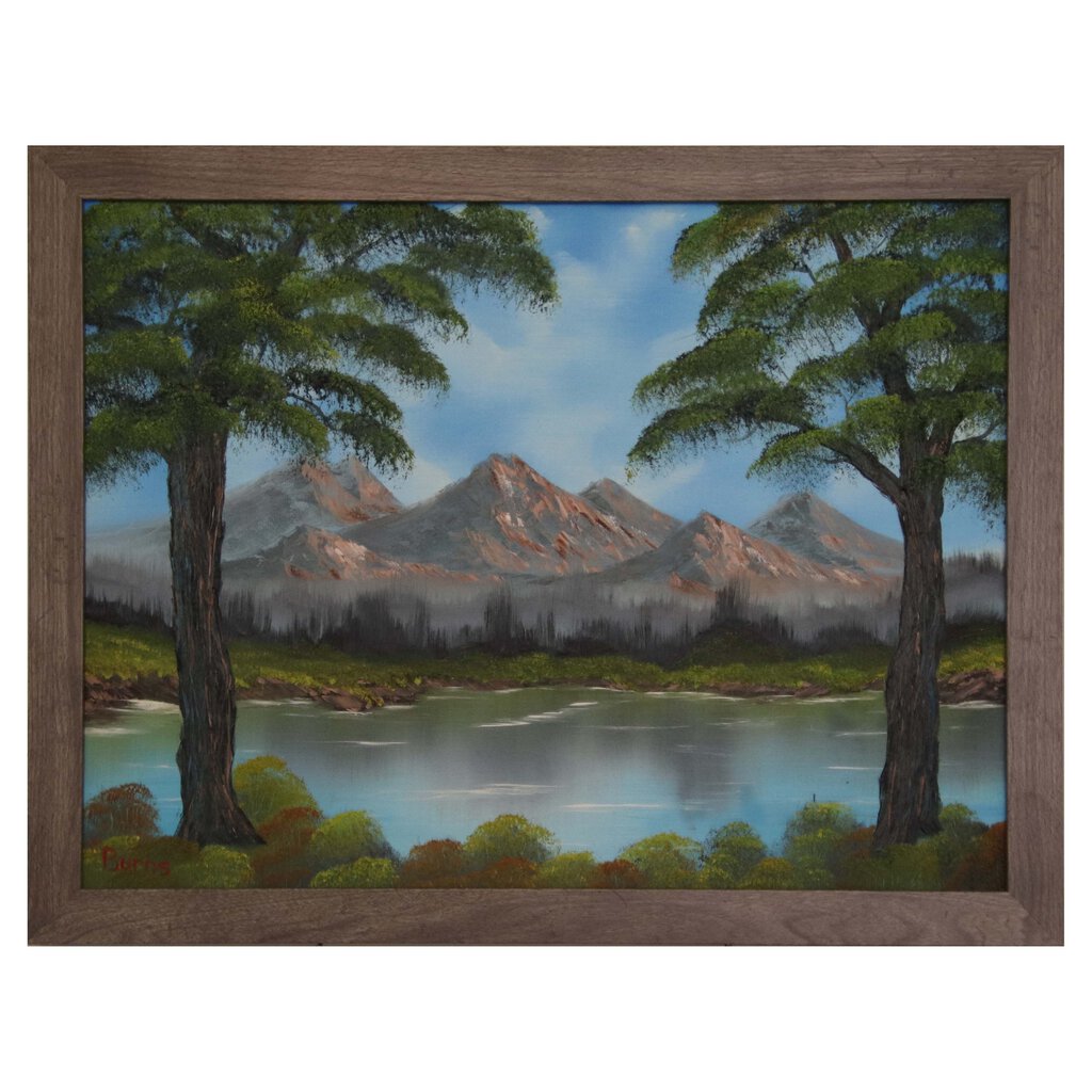 Brown Mountains 139 oil on canvas 18"x24" with a gray frame by MFB Studios LLC