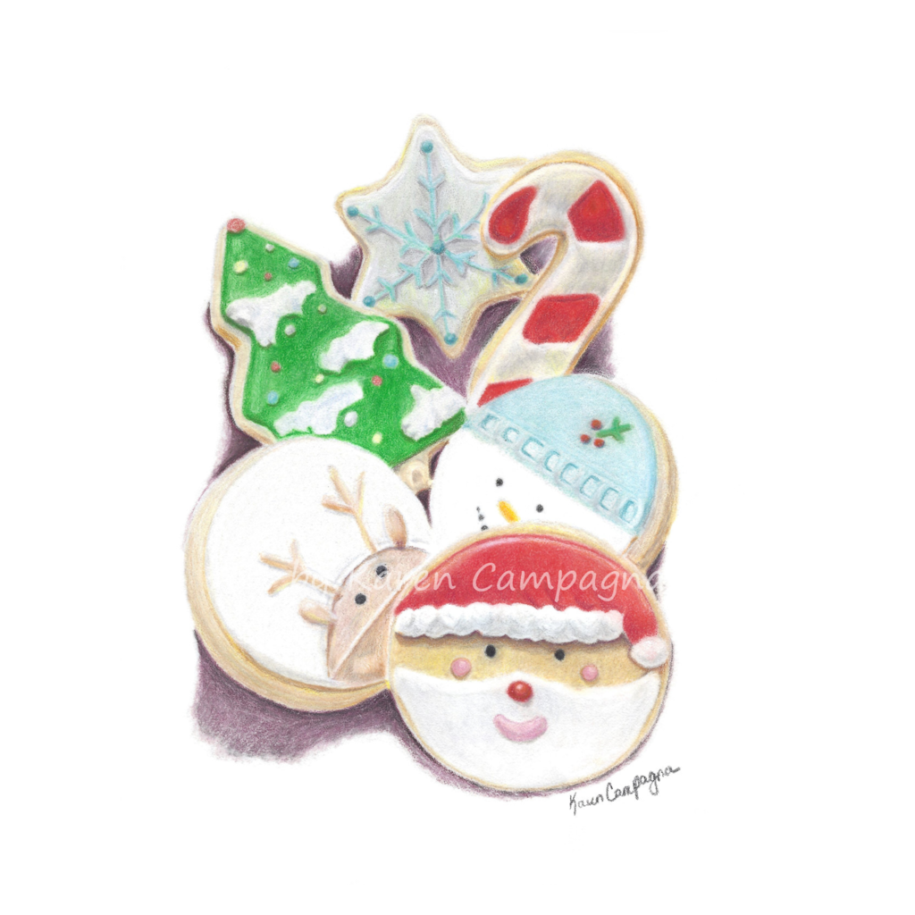 CHRISTMAS COOKIES ART BY KAREN CAMPAGNA ARTBYKARENCAMPAGNACOM