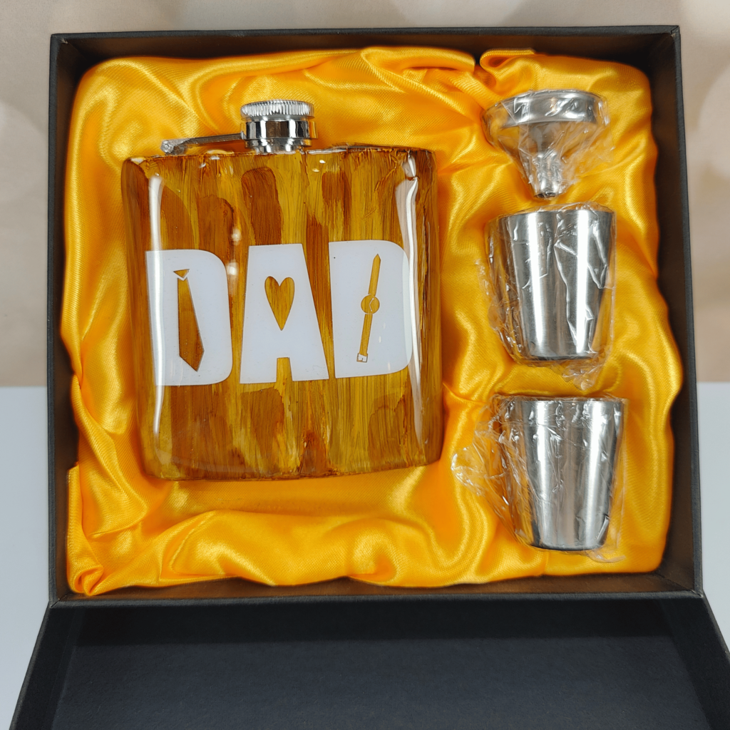 Dad Wood Flask Single