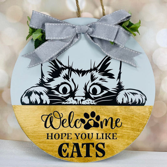 Door Hanger - Hope You Like Cats