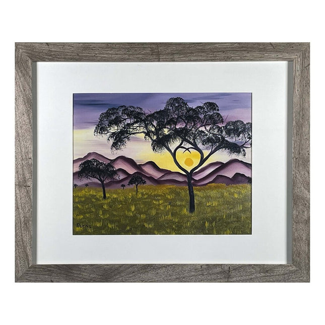 #170-2 Heart Tree framed print 11"x14" gray frame / 8"x10" print