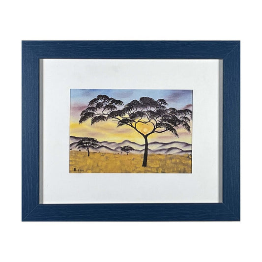 The Trees 167-2 Framed Print 8"x10" blue frame / 5"x7" print by MFB Studios LLC