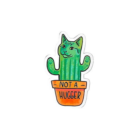 MAGNET NOT A HUGGER CAT CACTUS ANGRY GATO DESIGNS