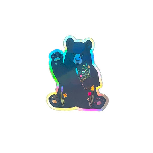 STICKER WAVING BEAR ANGRY GATO DESIGNS