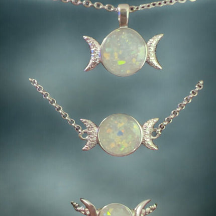 925 Sterling Silver Moon Necklace, Bracelet and Ring Set