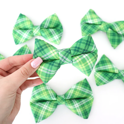 Green Plaid - Dog Bow Tie