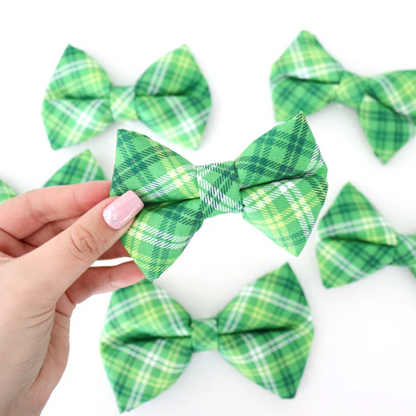 Green Plaid - Dog Bow Tie