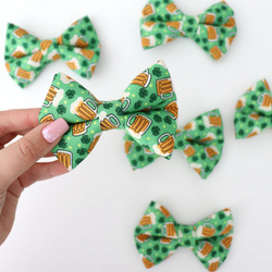 Green Shamrocks and Beer - Dog Bow Tie - view 1