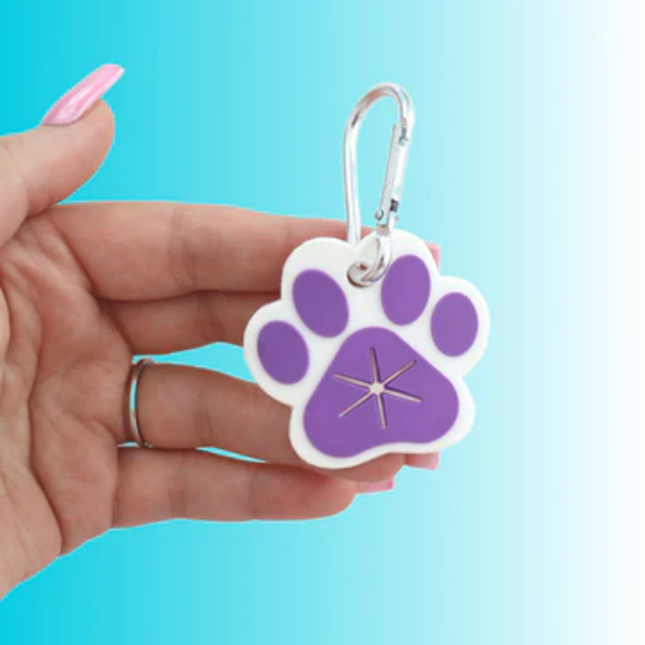 Purple Paw Print - Dog Poo Bag Holder