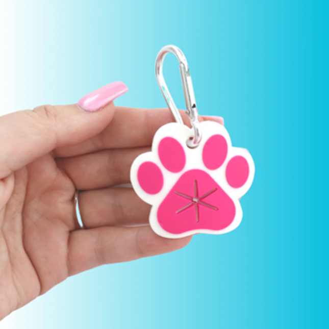 Hot Pink Paw Print - Dog Poo Bag Holder