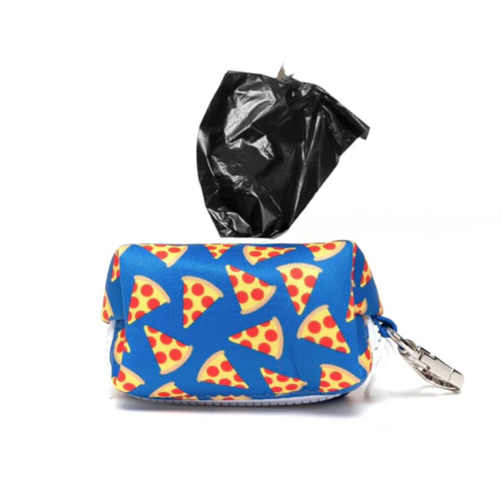 Dog Leash Bag - Pizza Royal Blue