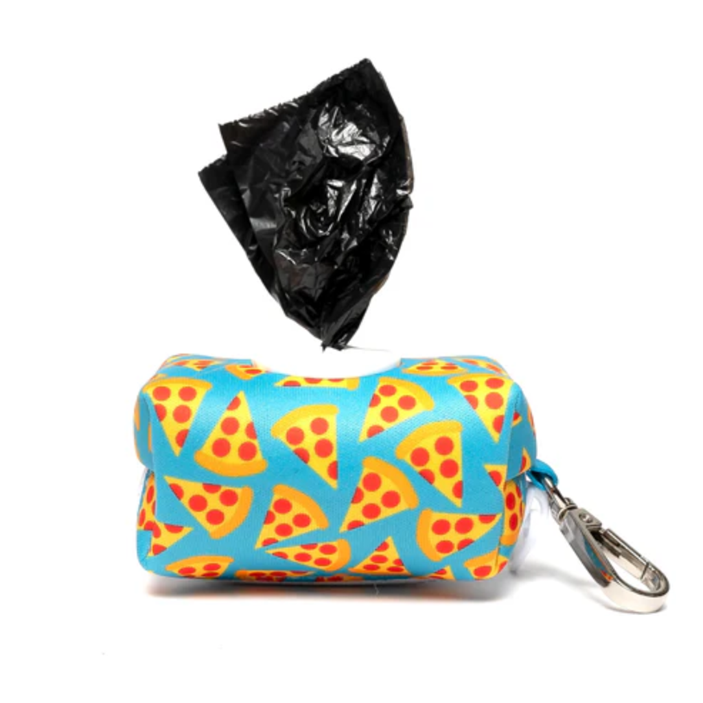 Dog Leash Bag - Pizza Teal