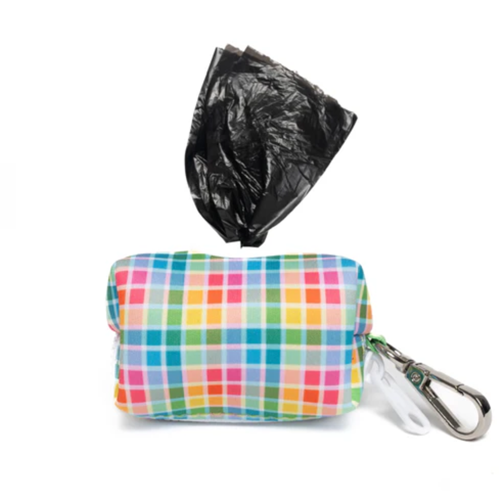 Dog Leash Bag - Rainbow Plaid