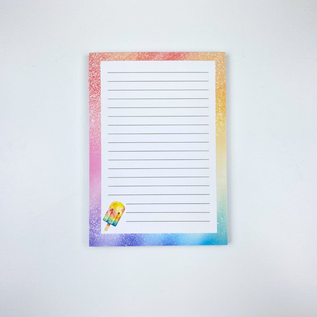 Rainbow Popsicle 5x7 Notepad