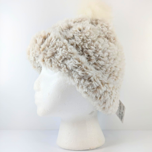 Loom Knit Winter Hat / Beanie - Blonde Elk