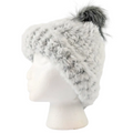 Loom Knit Winter Hat / Beanie - Chinchilla