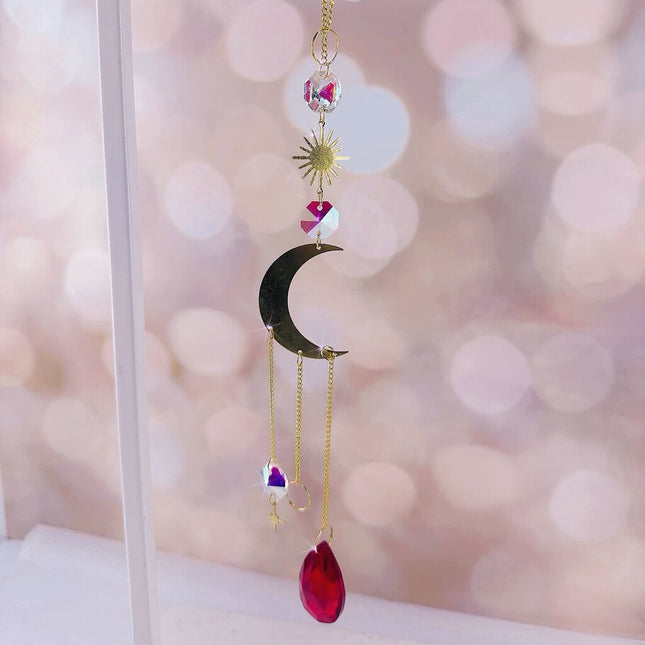 Suncatcher gold red Tear drop
