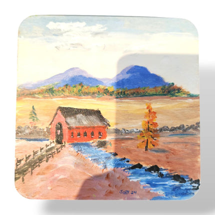 Covered Bridge w/Mnt Fall