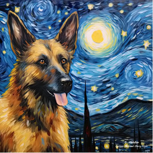 German Shepherd Starry Night