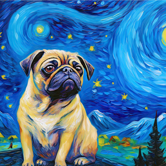 Pug Starry Night