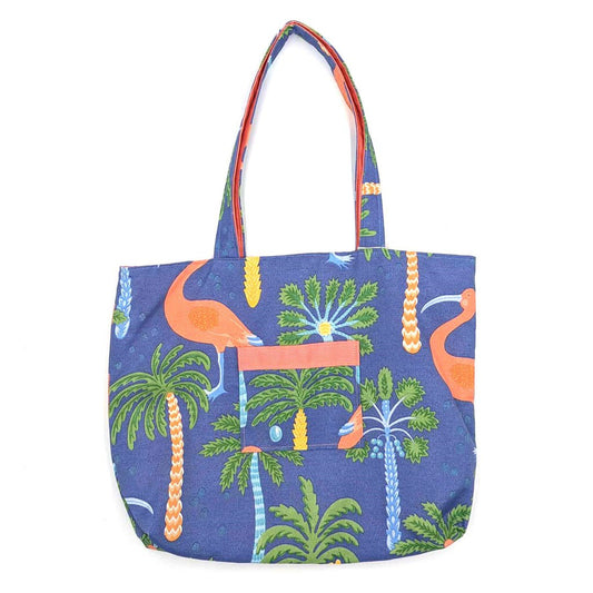 Flamingo Tote Bag - blue