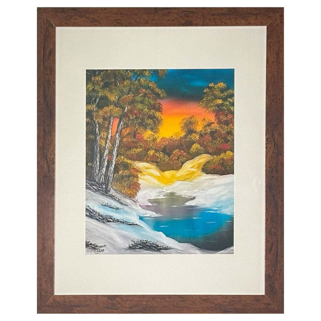 #187-1 Golden Sunset 11"x14" brown frame / 8"x10" print