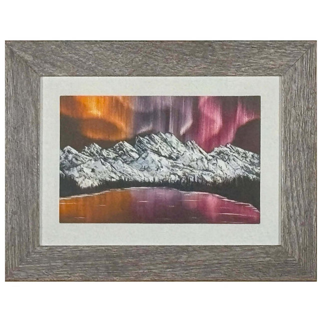 #172-4 Northern Lights framed print 5"x7" gray frame / 4"x6" print