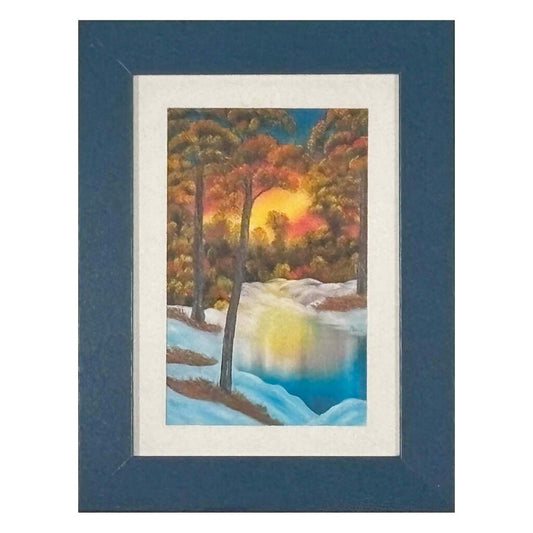 Golden Sunset II 188-3 5"x7" blue frame / 4"x6" print by MFB Studios LLC