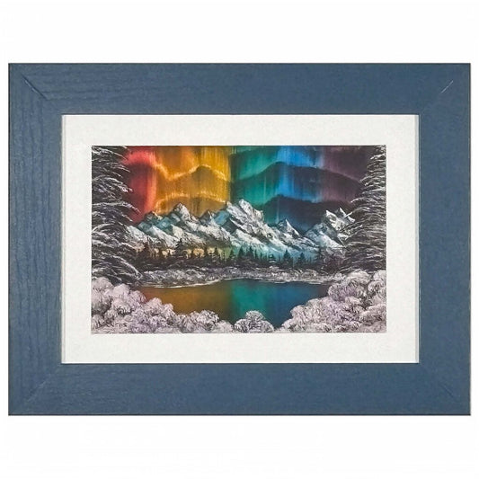 Northern Lights 191-3 5"x7" blue frame / 4"x6" print by MFB Studios LLC