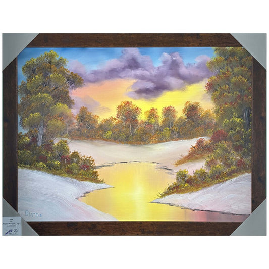 A Mild Winter's Day II 198 oil on canvas 18"x24" with a gray frame by MFB Studios LLC