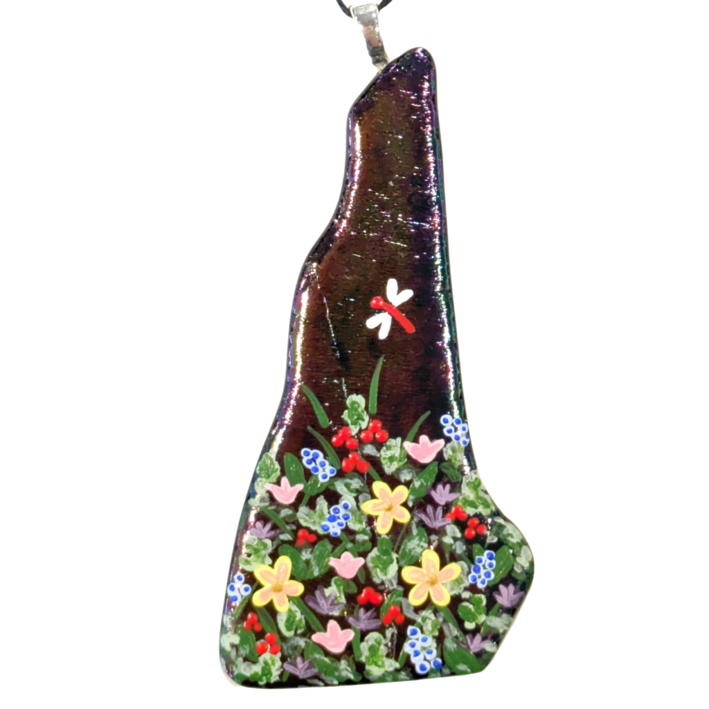 Stained Glass New Hampshire Ornament - Wildflower