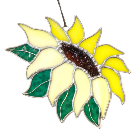 Stained Glass Sunflower Suncatcher Ornament