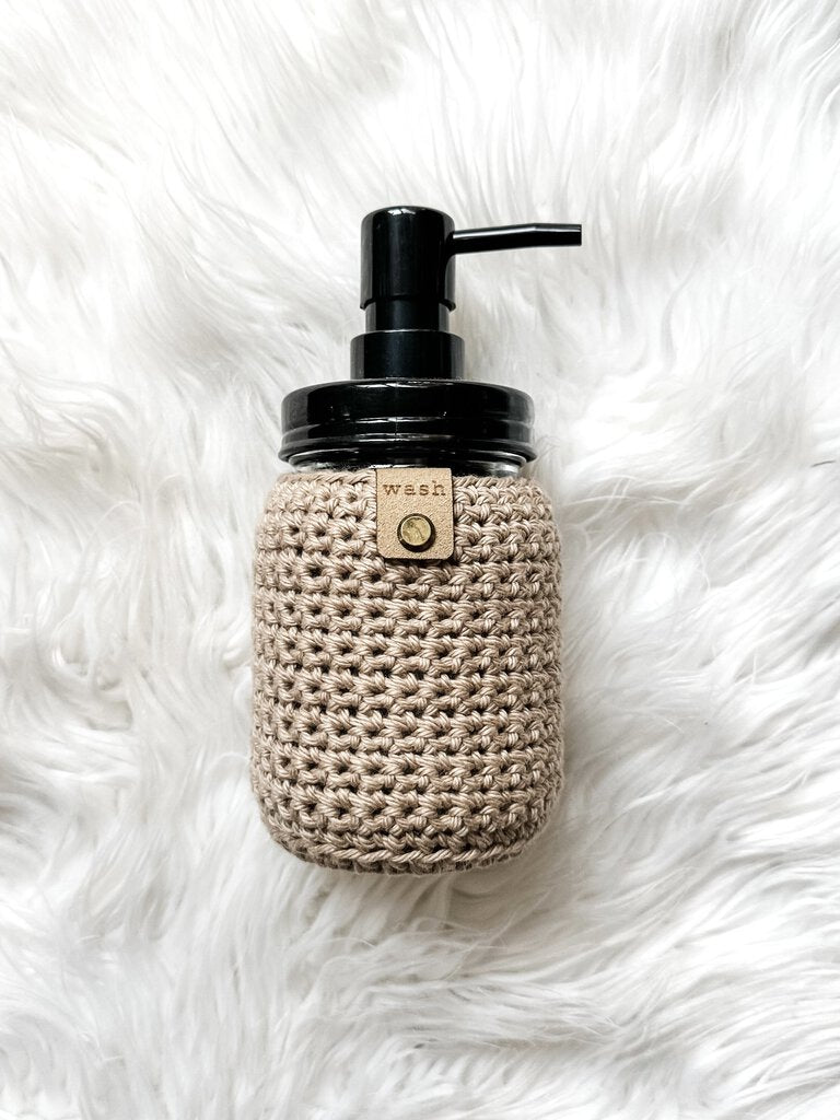 Wash Soap Dispenser and Crochet Cozy