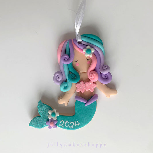 MERMAID ornament, aqua tail